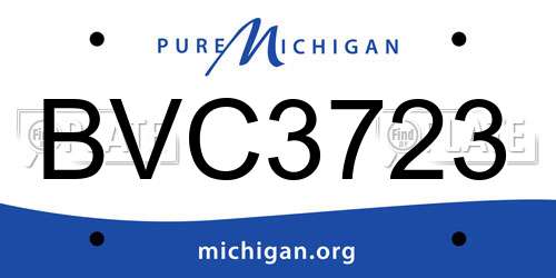 BVC3723 Michigan License Plate