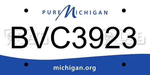 BVC3923 Michigan License Plate