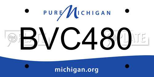 BVC480 Michigan License Plate