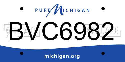 BVC6982 Michigan License Plate