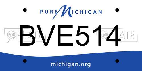 BVE514 Michigan License Plate