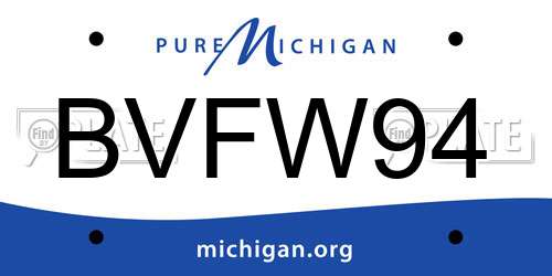 BVFW94 Michigan License Plate