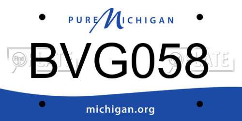 BVG058 Michigan License Plate