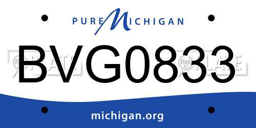 BVG0833 Michigan License Plate