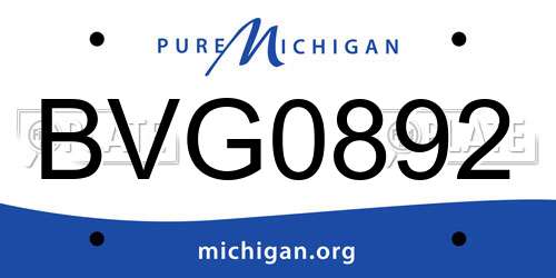 BVG0892 Michigan License Plate