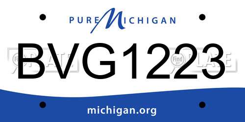 BVG1223 Michigan License Plate
