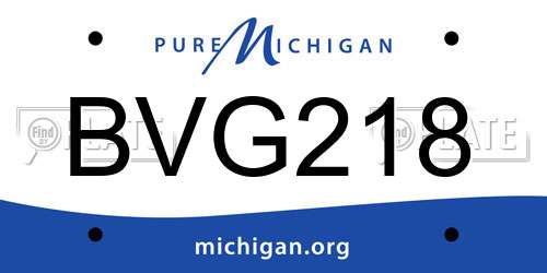 BVG218 Michigan License Plate