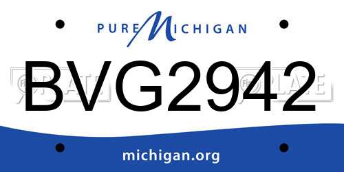 BVG2942 Michigan License Plate