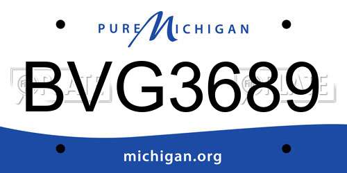 BVG3689 Michigan License Plate