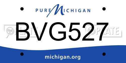 BVG527 Michigan License Plate