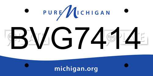 BVG7414 Michigan License Plate