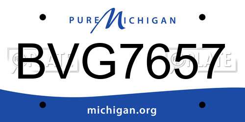BVG7657 Michigan License Plate