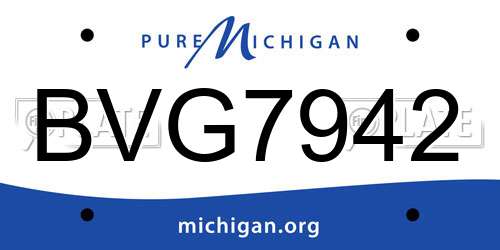 BVG7942 Michigan License Plate