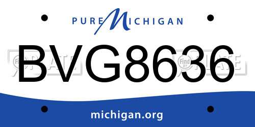 BVG8636 Michigan License Plate
