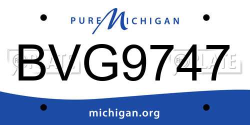 BVG9747 Michigan License Plate