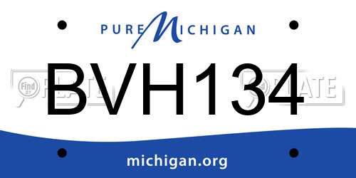 BVH134 Michigan License Plate