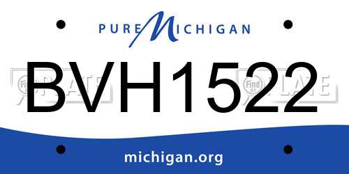 BVH1522 Michigan License Plate