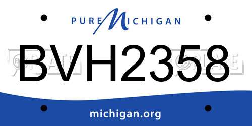 BVH2358 Michigan License Plate