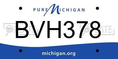 BVH378 Michigan License Plate
