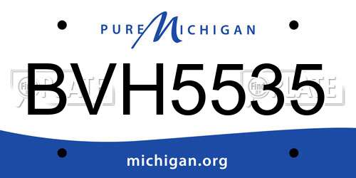 BVH5535 Michigan License Plate