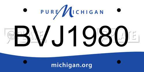 BVJ1980 Michigan License Plate