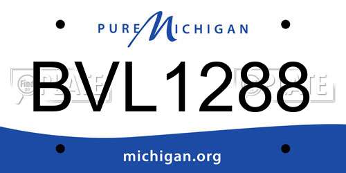 BVL1288 Michigan License Plate