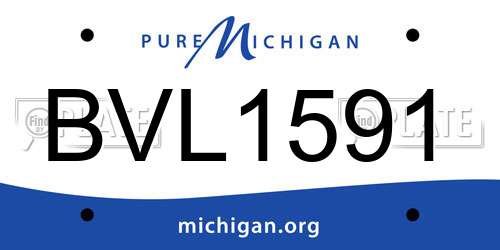 BVL1591 Michigan License Plate