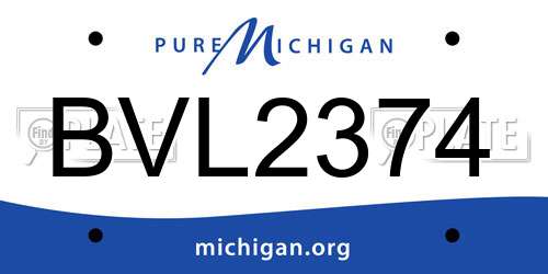 BVL2374 Michigan License Plate