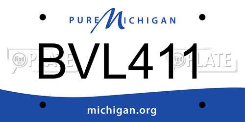 BVL411 Michigan License Plate