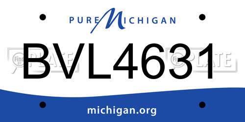 BVL4631 Michigan License Plate