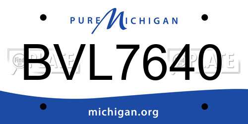 BVL7640 Michigan License Plate