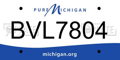 BVL7804 Michigan License Plate