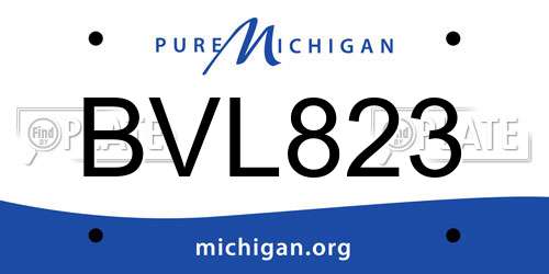 BVL823 Michigan License Plate