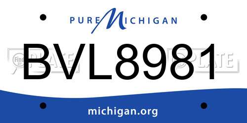 BVL8981 Michigan License Plate