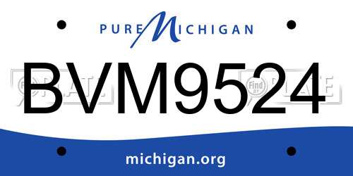 BVM9524 Michigan License Plate