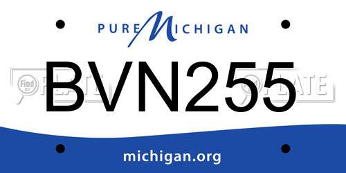 BVN255 Michigan License Plate