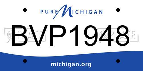 BVP1948 Michigan License Plate