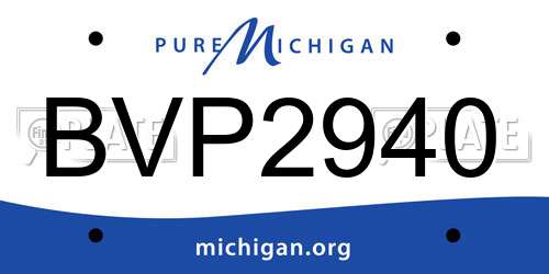 BVP2940 Michigan License Plate