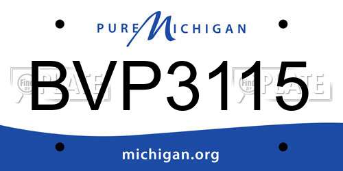 BVP3115 Michigan License Plate
