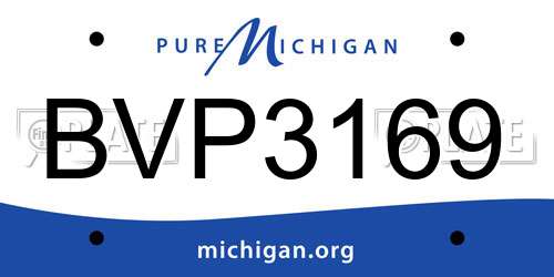 BVP3169 Michigan License Plate