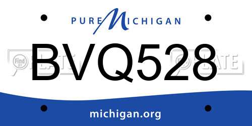 BVQ528 Michigan License Plate