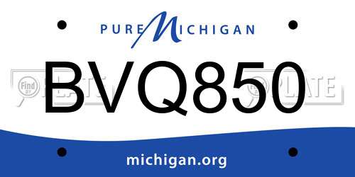 BVQ850 Michigan License Plate