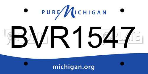 BVR1547 Michigan License Plate