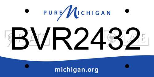 BVR2432 Michigan License Plate