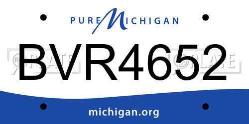 BVR4652 Michigan License Plate