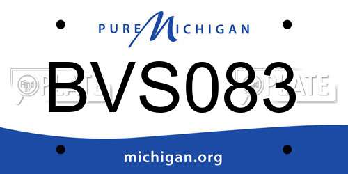 BVS083 Michigan License Plate