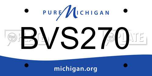 BVS270 Michigan License Plate