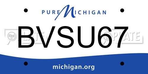 BVSU67 Michigan License Plate