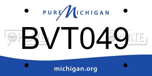 BVT049 Michigan License Plate
