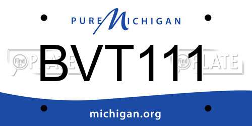 BVT111 Michigan License Plate
